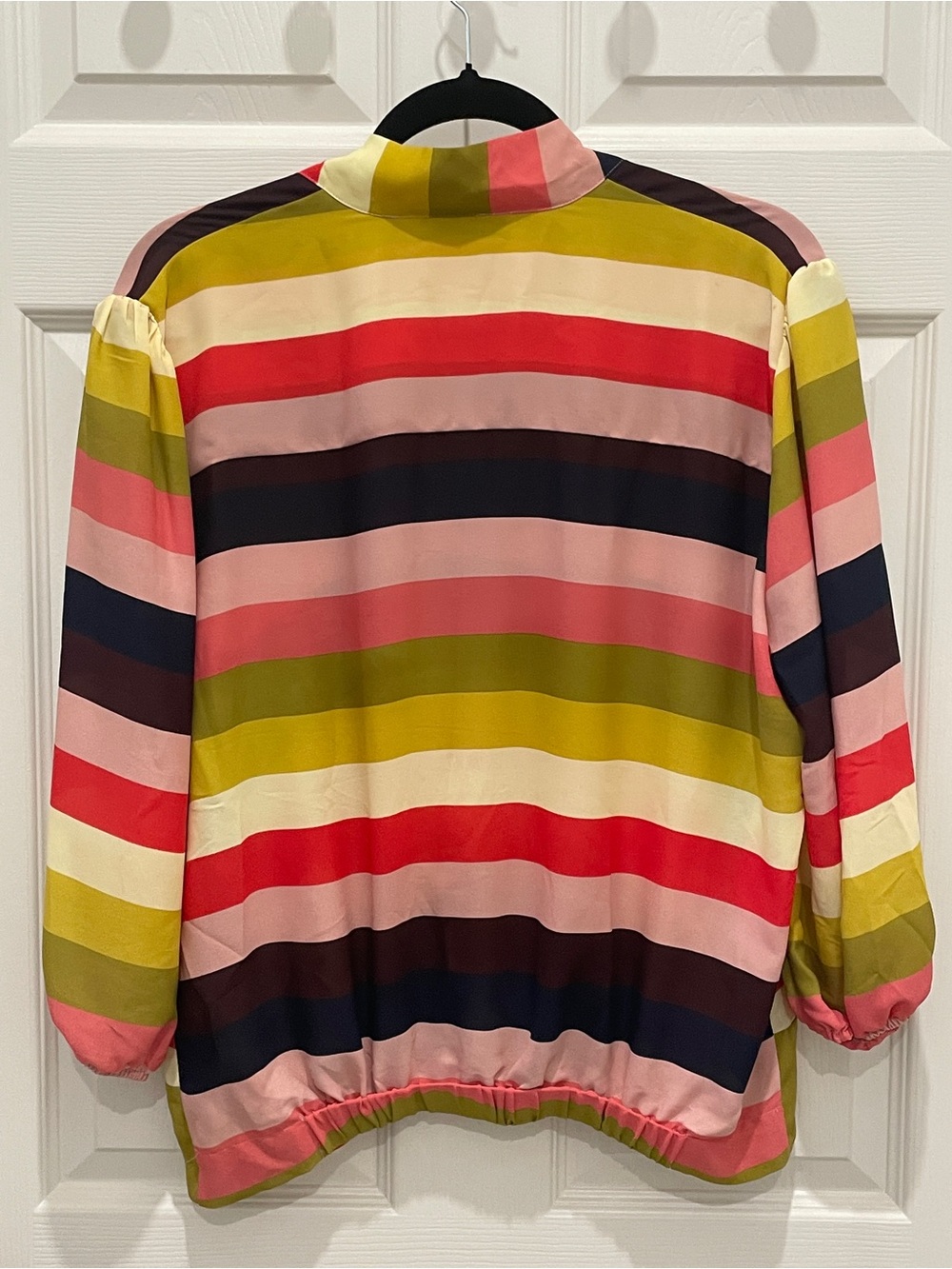 Multi-Stripe Tie-Neck Blouse NWT - Picture 5 of 5